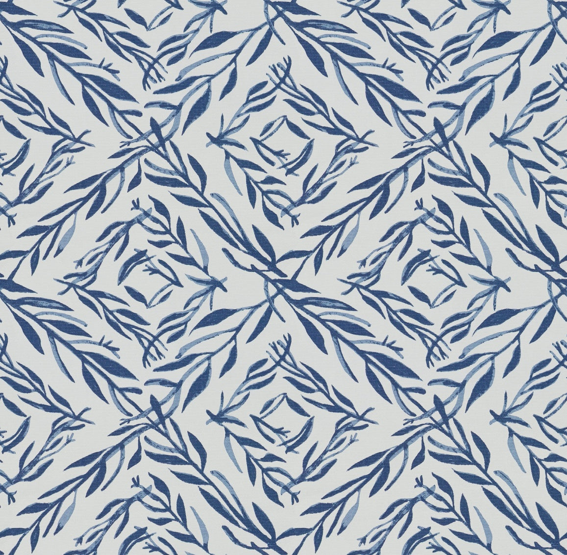 Coastal Floral Fabric - Blue and White